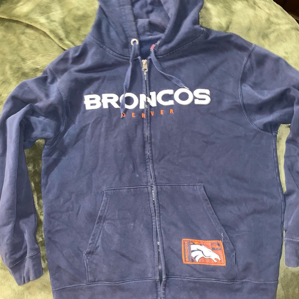 Majestic Broncos Men’s Navy Zip-Up Jacket